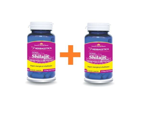 Pachet Super Shilajit Mumio, 60 + 60 capsule, Herbagetica