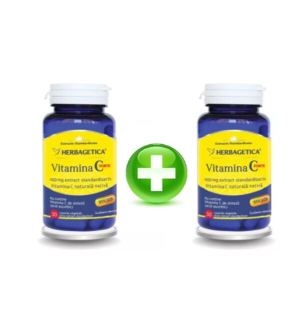 Pachet Vitamina C Forte 400 mg, 30+30 capsule, Herbagetica