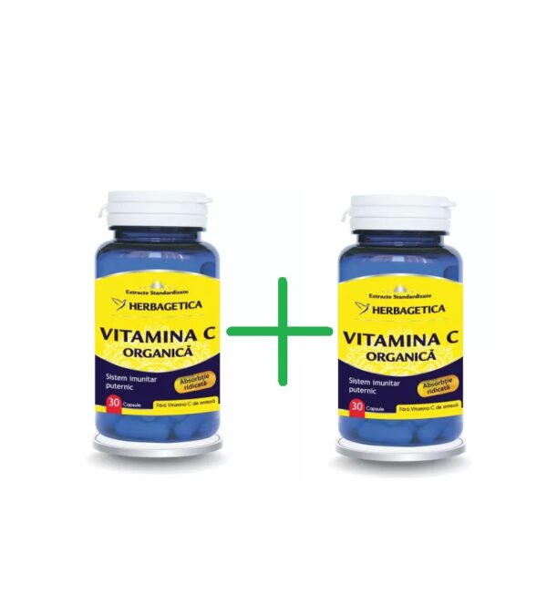 Pachet Vitamina C Organica, 30 + 30 capsule, Herbagetica