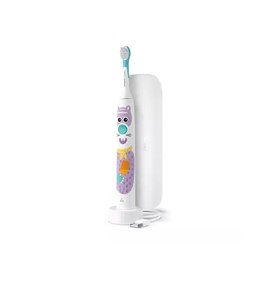 Periuta de Dinti Electrica + Toc Philips Sonicare For Kids Design a Pet Edition, HX3603/01, Philips