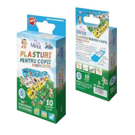 Plasturi Pentru Copii Pinochio 2x7 cm - 10 Bucăți, Minut
