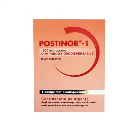 Postinor-1, 1500 Micrograme, 1 Comprimat Orodispersabil, Gedeon Richter