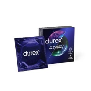 Prezervative Extended Pleasure, 3 bucati, Durex