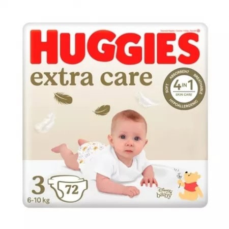 Scutece Nr 3 Extra Care, 6-10 kg, 72 Bucati, Huggies
