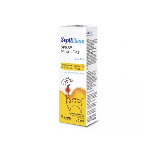 Septiclean Spray pentru Gat cu Albastru de Metilen, 20 ml, Viva Pharma