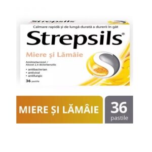 Strepsils Miere și Lămâie, 36 Pastile, Reckitt Benckiser Healthcare