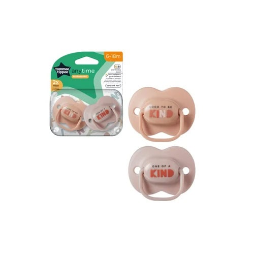 Suzeta Ortodontica pentru 6-18 Luni Anytime Bej, 2 Bucati, Tommee Tippee