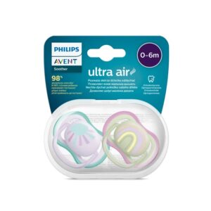 suzete-ultra-air-0-6-luni-verde-roz-2-bucati-philips-avent-O36965-farmacia-morpheus Suzete Ultra Air, 0-6 Luni Verde/Roz, 2 bucati, Philips Avent