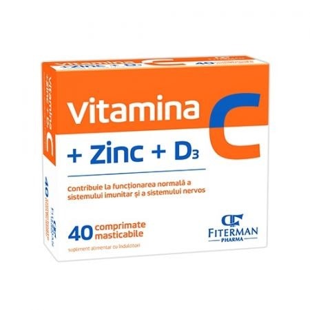 vitamina-cznd3-40-comprimate-masticabile-fiterman-pharma-o27708-farmacia-morpheus Vitamina C+Zn+D3, 40 Comprimate Masticabile, Fiterman Pharma