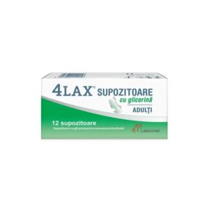 4LAX Supozitoare cu Glicerina pentru Adulti, 12 Bucati, Labormed