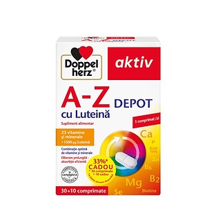 A-Z Depot cu Luteină - Doppelherz Cutie cu comprimate A-Z Depot cu Luteină de la Doppelherz.