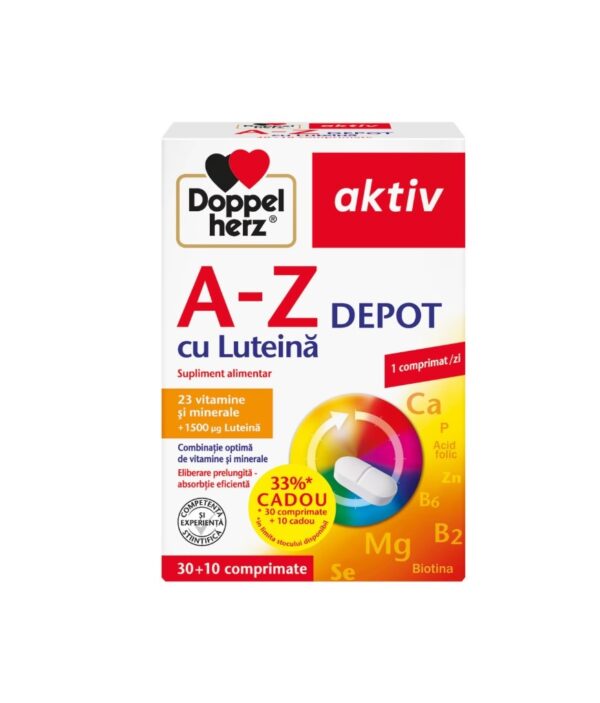 A-Z Depot cu Luteină - Doppelherz Cutie cu comprimate A-Z Depot cu Luteină de la Doppelherz.