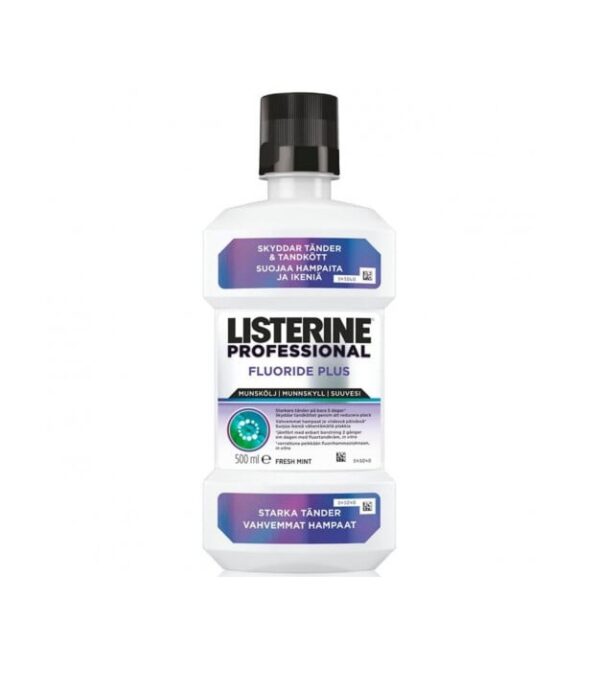 Apa de Gura Fara Alcool, Professional Fluoride Plus Fresh Mint, 500 ml, Listerine