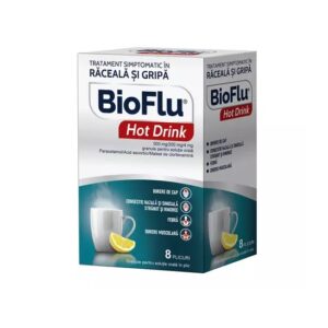Bioflu Hot Drink, 500 mg/200 mg/4 mg Granule pentru Soluţie Orală, 8 Plicuri, Biofarm