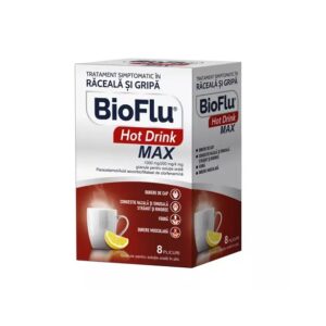 Bioflu Hot Drink Max, 1000 mg/200 mg/4 mg Granule pentru Suspensie Orală, 8 Plicuri, Biofarm