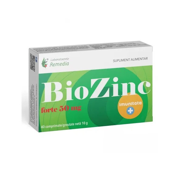 Biozinc Forte, 50 mg, 40 Comprimate, Remedia