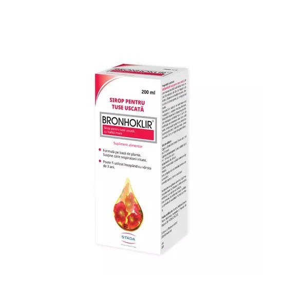 Bronhoklir Tuse Uscata Sirop, 200 ml, Stada