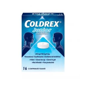 Coldrex Junior, 250 mg/100 mg/5 mg, 16 Comprimate Filmate, Perrigo