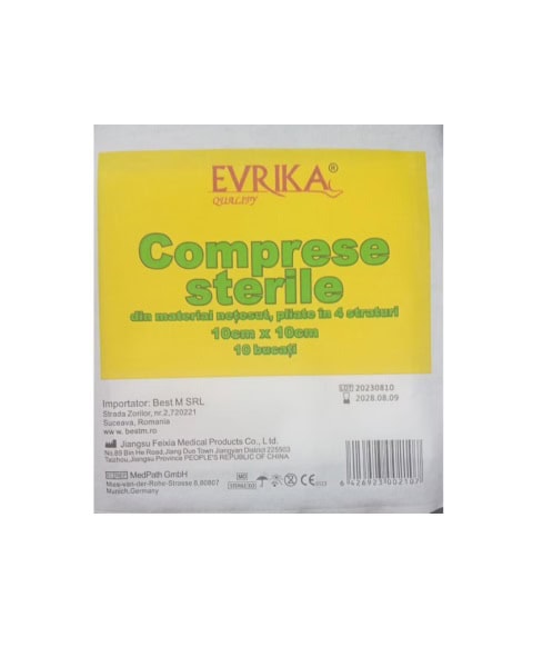 comprese-sterile-netesute-pliate-10x10-cm-10-bucati-evrika-O35160-farmacia-morpheus Comprese Sterile Netesute, Pliate, 10x10 cm, 10 Bucati, Evrika