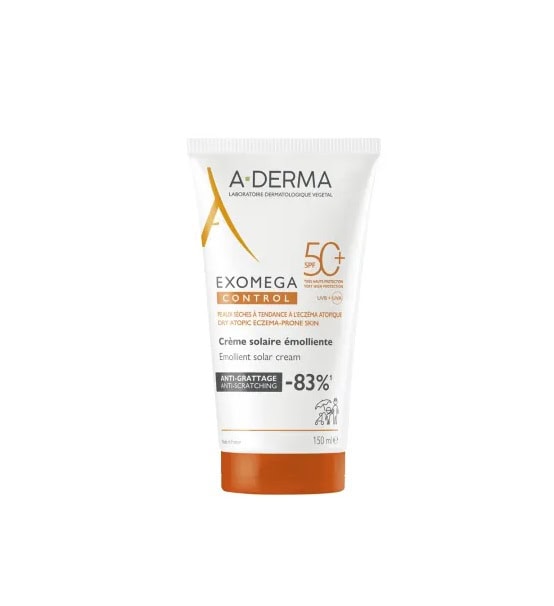 crema-emolienta-cu-protectie-solara-spf50-pentru-pielea-sensibila-exomega-control-150-ml-a-derma-O40605-farmacia-morpheus Crema Emolienta cu Protectie Solara SPF50+ pentru Pielea Sensibila Exomega Control, 150 ml, A-Derma