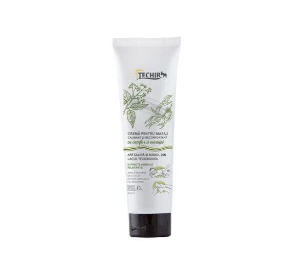 Crema pentru Masaj Calmant si Reconfortant cu Eucalipt si Camfor, 125 g, Techir