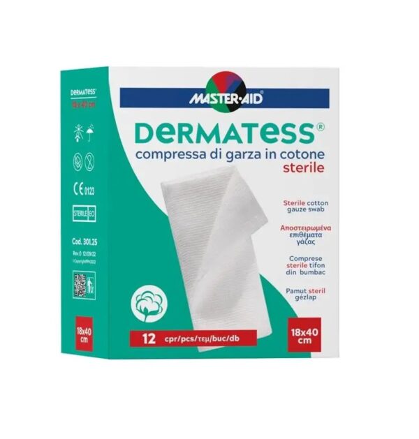 Dermatess Comprese Sterile Tifon, 18x40cm , 12 Bucati, Master Aid