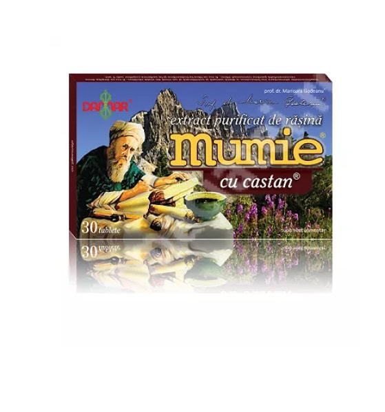 Extract Purificat de Rasina Mumie cu Castan, 30 Tablete, Damar General Trading