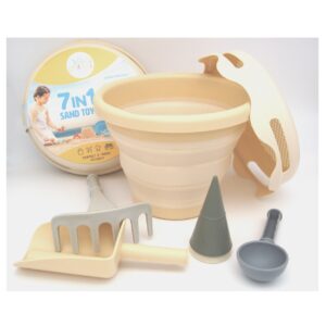Galeata Pliabila pentru Nisip, 7 Piese, Bej, Compact Toys