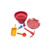 Galeata Pliabila pentru Nisip, 7 Piese, Rosie, Compact Toys