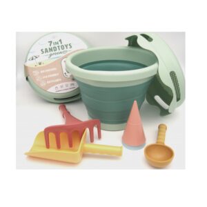 Galeata Pliabila pentru Nisip, 7 Piese, Verde, Compact Toys