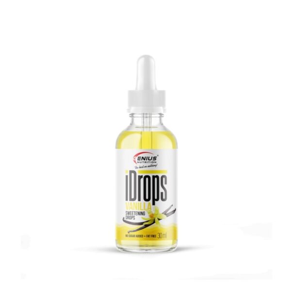 IDrops, Indulcitor Picaturi fara Zahar cu Aroma de Vanilie, 30ml, Genius Nutrition