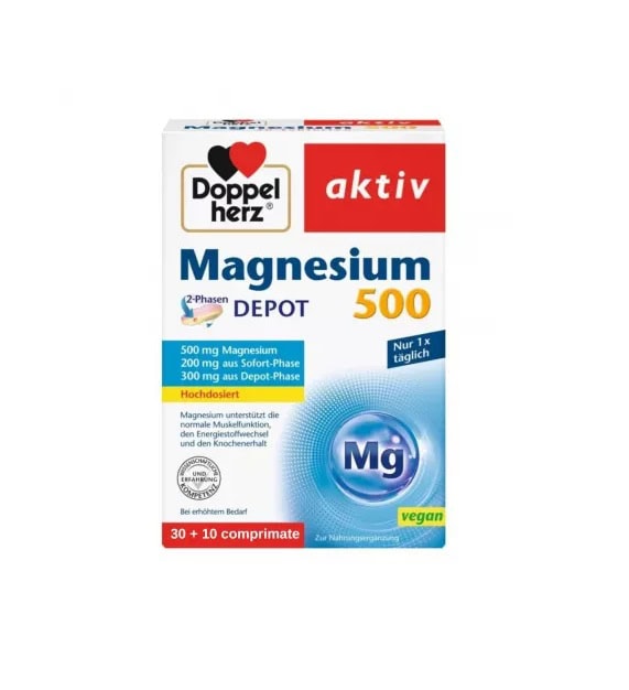 Magneziu 500 mg, 30 + 10 Comprimate, Doppelherz