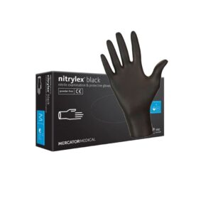 Manusi Nitril Nepudrate Negre XL, Nitrylex Black, 100 Bucati/Cutie, Mercator Medical