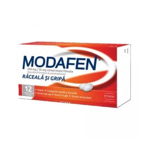 Modafen Raceala si Gripa, 200 mg/30 mg, 12 Comprimate Filmate, Stada