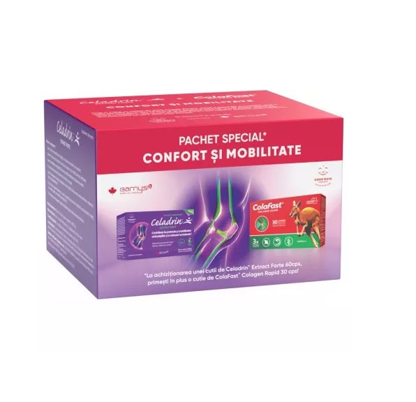 Pachet Celadrin Extract Forte 60 Capsule + ColaFast Colagen Rapid 30 Capsule, Good Days Therapy