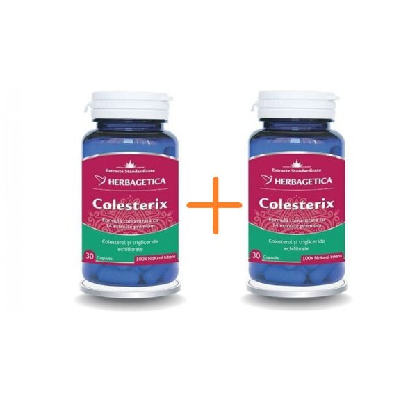 Pachet Colesterix, 30 + 30 Capsule, Herbagetica