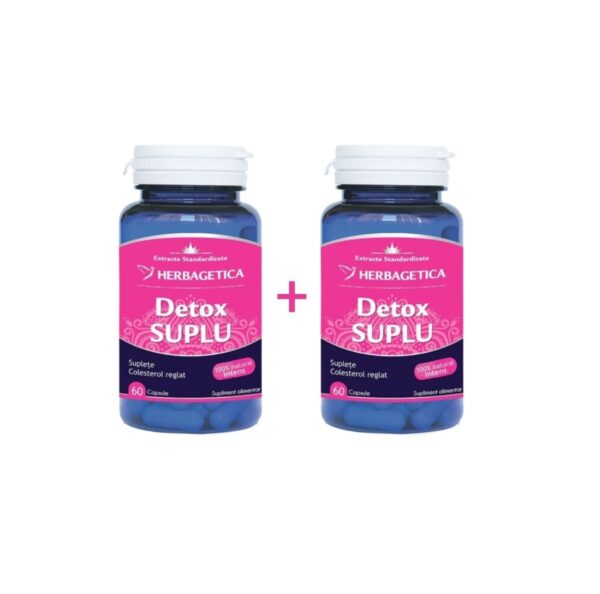 Pachet Detox Suplu, 60 + 60 Capsule, Herbagetica