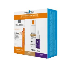Pachet Vitamina C12 Serum 30 ml + Anthelios Age Correct SPF50 15 ml + Mela B3 Serum 10 ml, La Roche-Posay