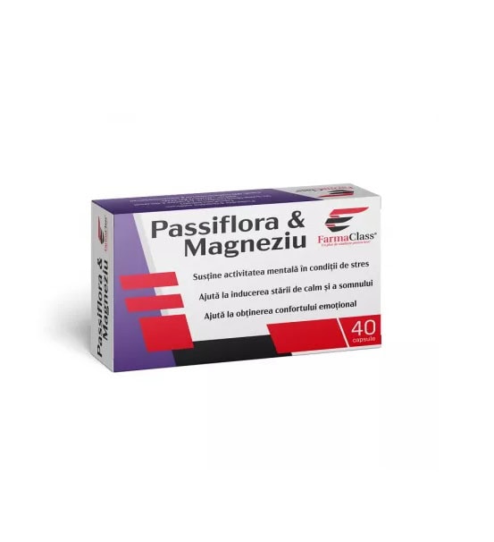 Passiflora & Magneziu, 40 Capsule, FarmaClass