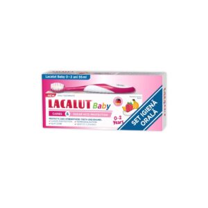 Pasta de Dinti Lacalut Baby 0-2 Ani Protectie Anticarie si Zaharuri, 55 ml + Periuta de Dinti, Theiss Naturwaren