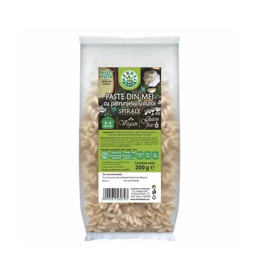 Paste din Mei cu Patrunjel si Usturoi, Spirale, 200 g, Herbal Sana