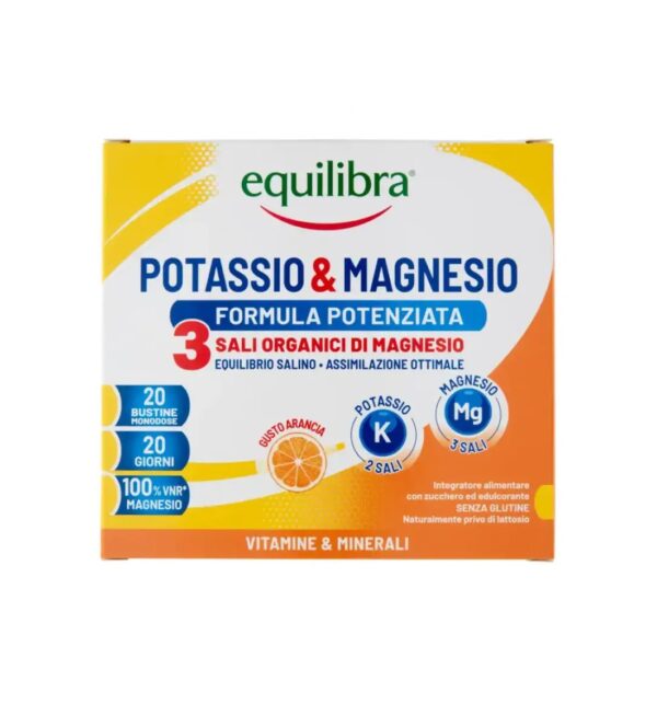 Potasiu si Magneziu 3 Formula Imbunatatita, 5.2 g,  20 Plicuri, Equilibra