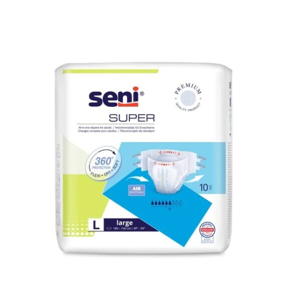 Scutece cu Sistem Inchis Super Seni, Large, 10 Bucati, Seni
