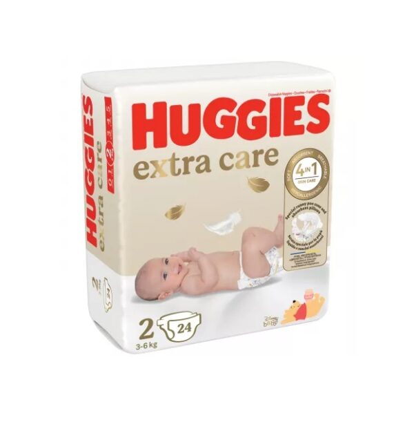 Scutece de Schimb Extra Care, Nr. 2, 3-6 kg, 24 Bucati, Huggies