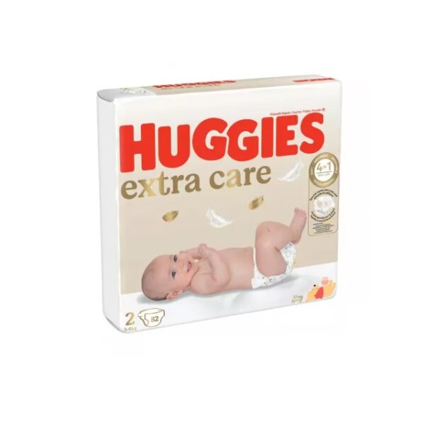 Scutece de Schimb Extra Care, Nr. 2, 3-6 kg, 82 Bucati, Huggies