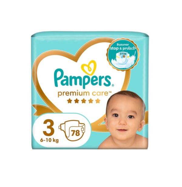 Scutece Premium Care Jumbo Pack Marimea 3, 6-10 kg, 78 Bucati, Pampers