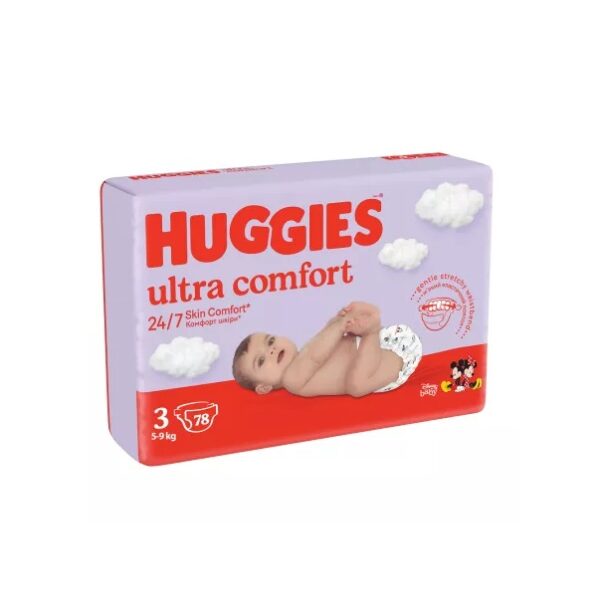 Scutece Ultra Comfort, Nr.3, 5-9 kg, 78 Bucati, Huggies