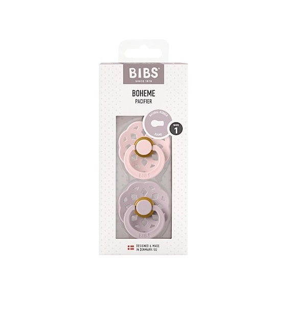 Set 2 Suzete din Latex Boheme Blossom/Dusky Lilac, 0-6 Luni, BIBS