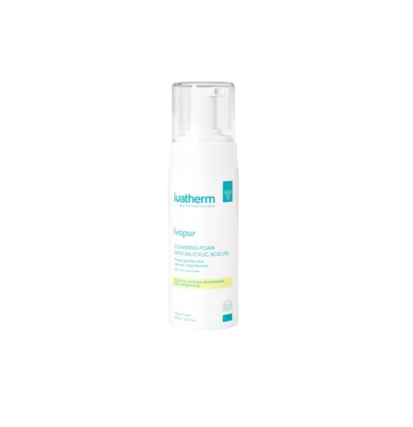 Spuma de Curatare cu Acid Salicilic 2% pentru Pielea Mixta sau Grasa cu Tendinta Acneica Ivapur, 160 ml, Ivatherm