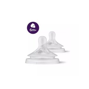 Tetina Natural Response, 6 Luni+, Debit 6, pentru Lichide Dense, 2 Bucati, SCY966/02, Philips Avent